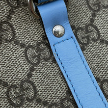 将图像加载到图库查看器中，GUCCI Children&#39;s Tote Bag Beige/Light Blue/Brown297557 GG Supreme Leather
