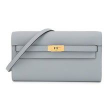 将图像加载到图库查看器中，HERMES Kelly wallet long to go Green Pantan Epsom

