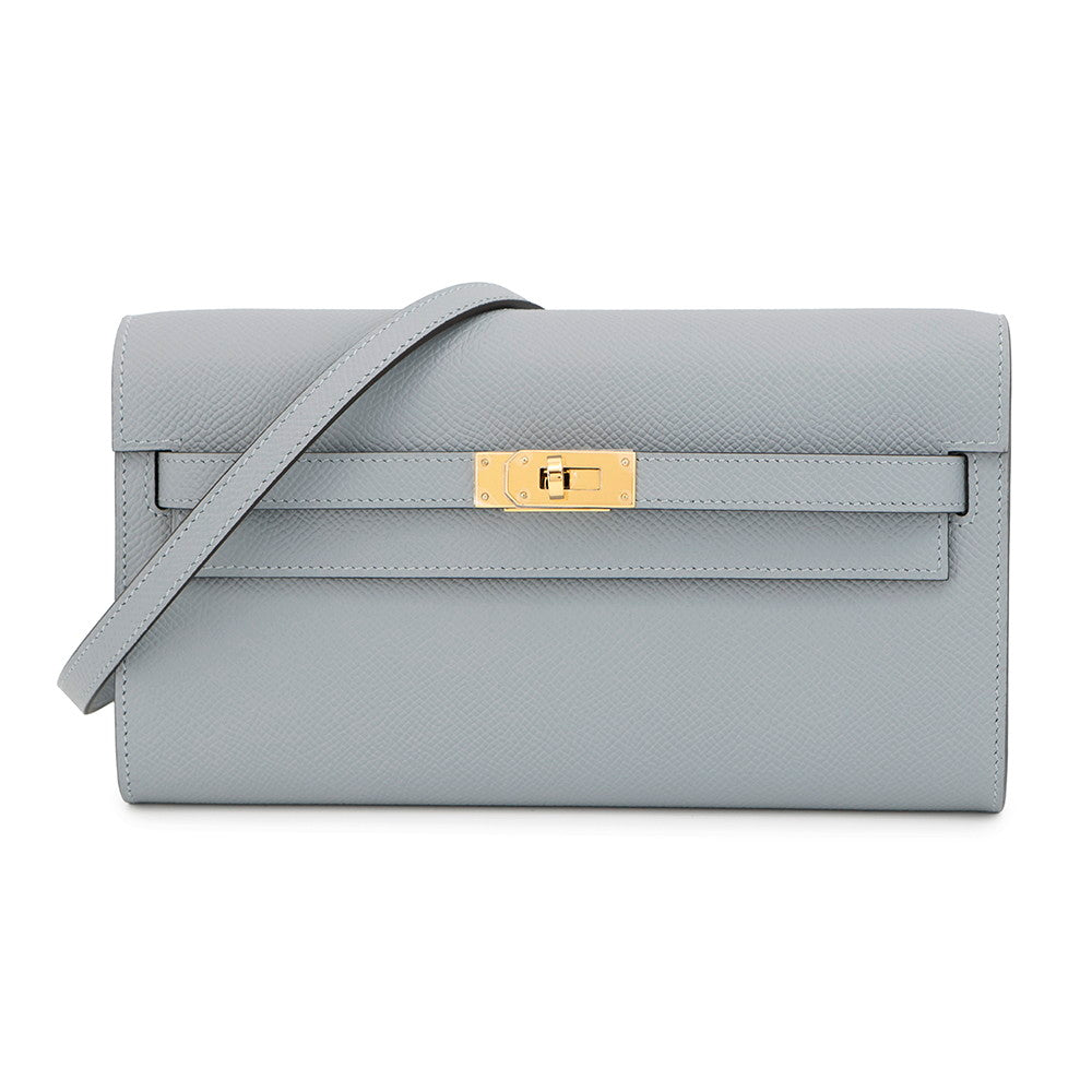 HERMES Kelly wallet long to go Green Pantan Epsom