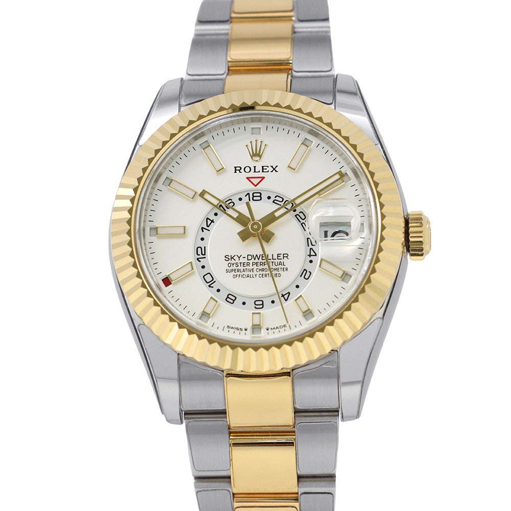 ROLEX Sky-Dweller W42mm Stainless Steel K18YG White Dial336933
