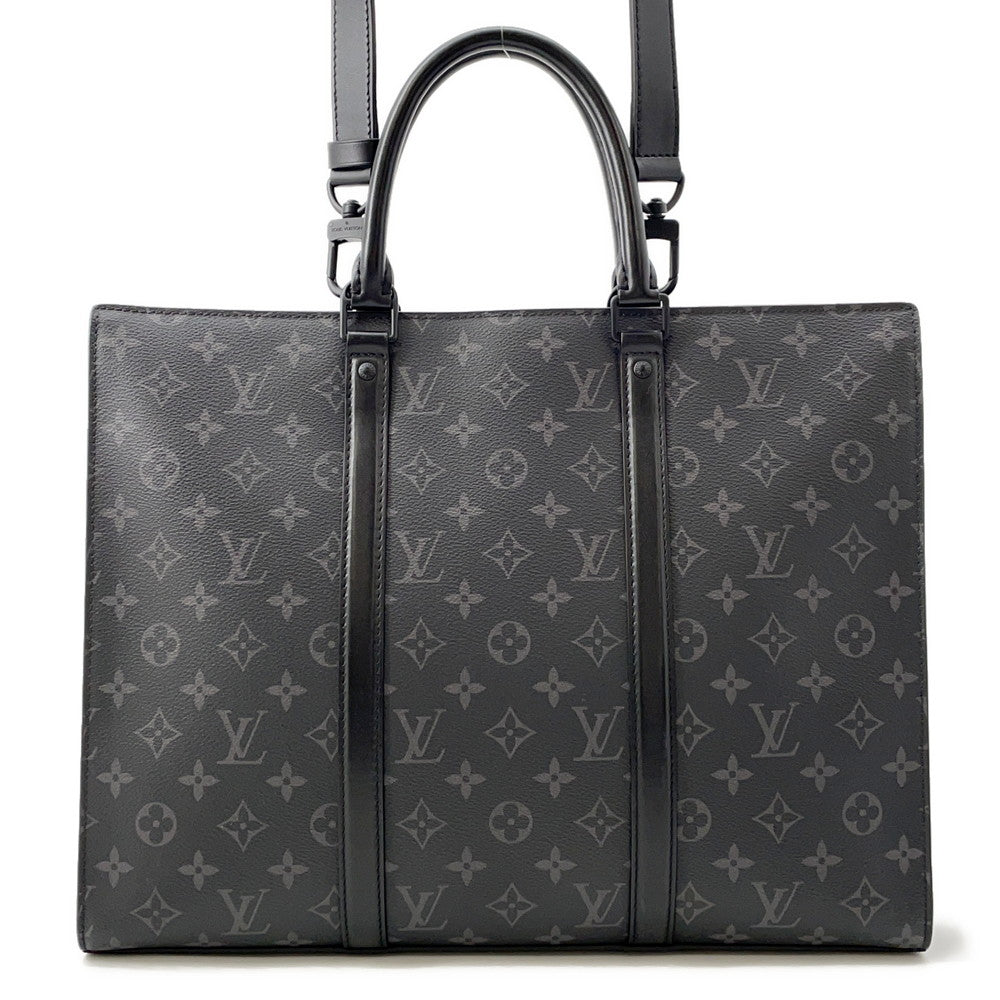 LOUIS VUITTON Sac Plat / Horizontal Zip NoirM45265 Monogram Eclipse