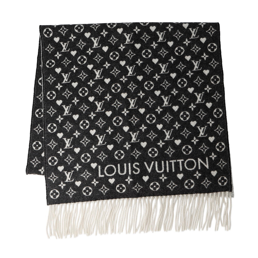 LOUIS VUITTON Echarpe Game On Scarf NoirMP2907 Cashmere100%