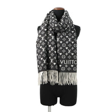 将图像加载到图库查看器中，LOUIS VUITTON Echarpe Game On Scarf NoirMP2907 Cashmere100%
