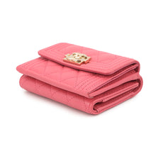 将图像加载到图库查看器中，CHANEL Boy Chanel Small Flap Wallet PinkA84432 Caviar Leather
