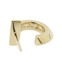 将图像加载到图库查看器中，TIFFANY&amp;Co. T One Hoop Earrings Size Extra Small70811219 18K Yellow Gold
