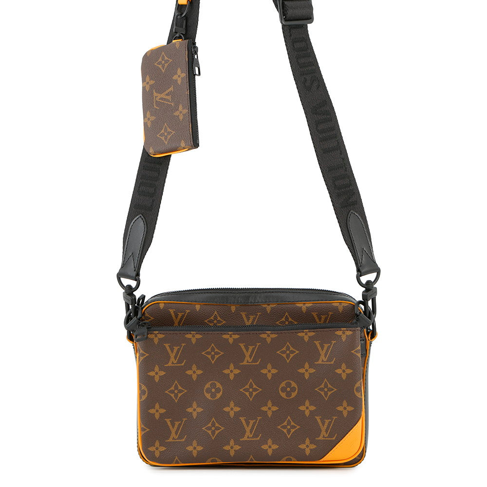 LOUIS VUITTON Trio Messenger Brown/Orange/BlackM46694 Monogram Macassar Canvas