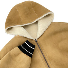 将图像加载到图库查看器中，Dior Reversible Hooded Mouton Jacket Size 34 Camel248C85AL815 Lambskin100% Wool 94% Nylon5% Polyurethane1%
