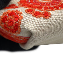 将图像加载到图库查看器中，FENDI Mamma Baguette Embroidery Beige/Coral8BS105 Canvas Leather Size Small
