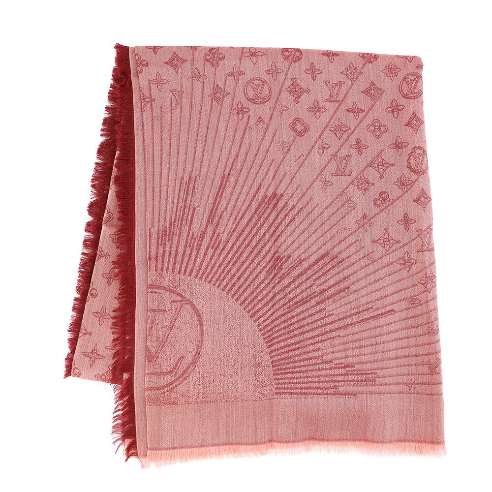 LOUIS VUITTON Shawl・Monogram BordeauxR98780 Cashmere100%