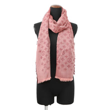 将图像加载到图库查看器中，LOUIS VUITTON Shawl・Monogram BordeauxR98780 Cashmere100%
