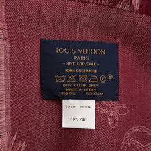 将图像加载到图库查看器中，LOUIS VUITTON Shawl・Monogram BordeauxR98780 Cashmere100%

