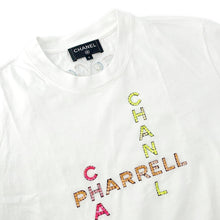 Load image into Gallery viewer, CHANEL Pharrell Williams Beaded T-Shirt Size S WhiteP61052 100% Cotton Sequins Beads
