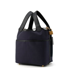 将图像加载到图库查看器中，HERMES Picotin Lock Cargo Blue Marine/Black Towar Goeran Swift Leather Size PM
