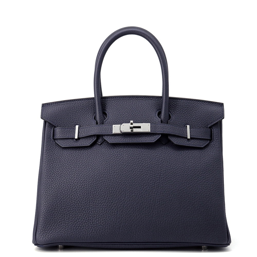 HERMES Birkin Blue Nuit Togo Leather Size 30