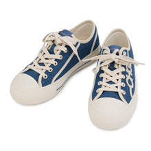 将图像加载到图库查看器中，JIMMY CHOO FENIX Sneakers Blue/Ivory Canvas Rubber Size 35
