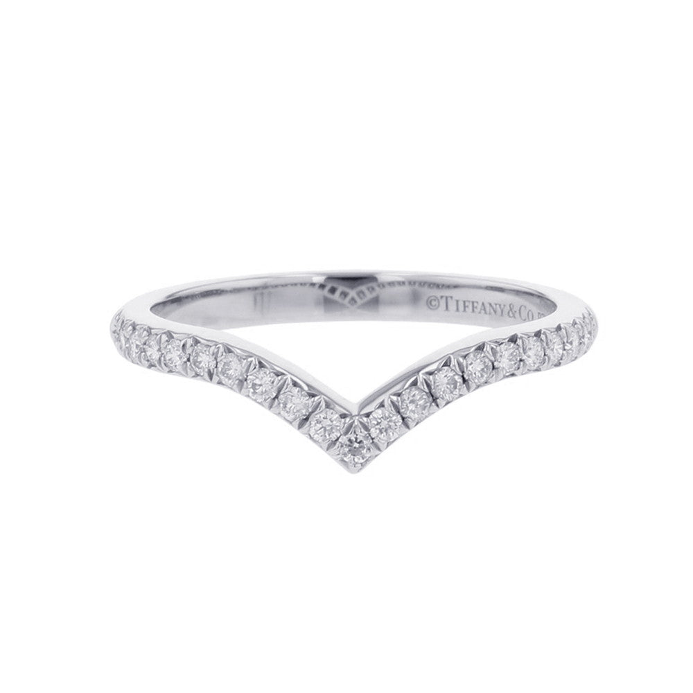 TIFFANY&Co. Soleste V-Band Ring Size Approximately No. 1060875626 Pt950