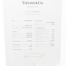 将图像加载到图库查看器中，TIFFANY&amp;Co. Soleste Emerald Cut Diamond Ring Size Approximately 11 Pt950
