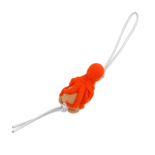 将图像加载到图库查看器中，LOEWE Suna Fujita Hamster Octopus Bag Charm Beige/Orange/Silver Felt Leather
