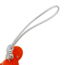 将图像加载到图库查看器中，LOEWE Suna Fujita Hamster Octopus Bag Charm Beige/Orange/Silver Felt Leather
