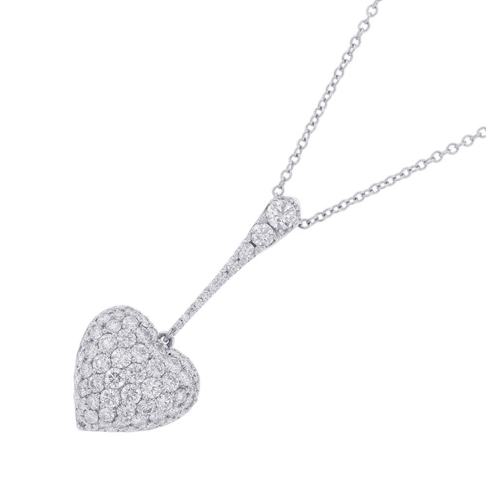 CARTIER Heart Necklace Pavé Pt950