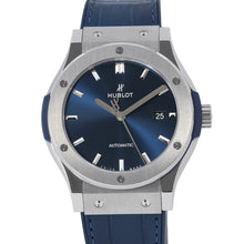 将图像加载到图库查看器中，HUBLOT Classic fusion W42mm TI Rubber Blue Dial542.NX.7170.LR
