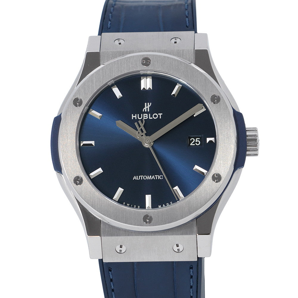 HUBLOT Classic fusion W42mm TI Rubber Blue Dial542.NX.7170.LR