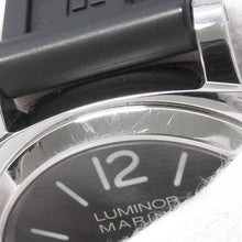 将图像加载到图库查看器中，PANERAI Luminor Marina Logo Acciaio W44mm Stainless Steel Rubber Black DialPAM00510
