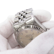 将图像加载到图库查看器中，ROLEX Datejust W36mm Stainless Steel K18WG Silver Dial16234G
