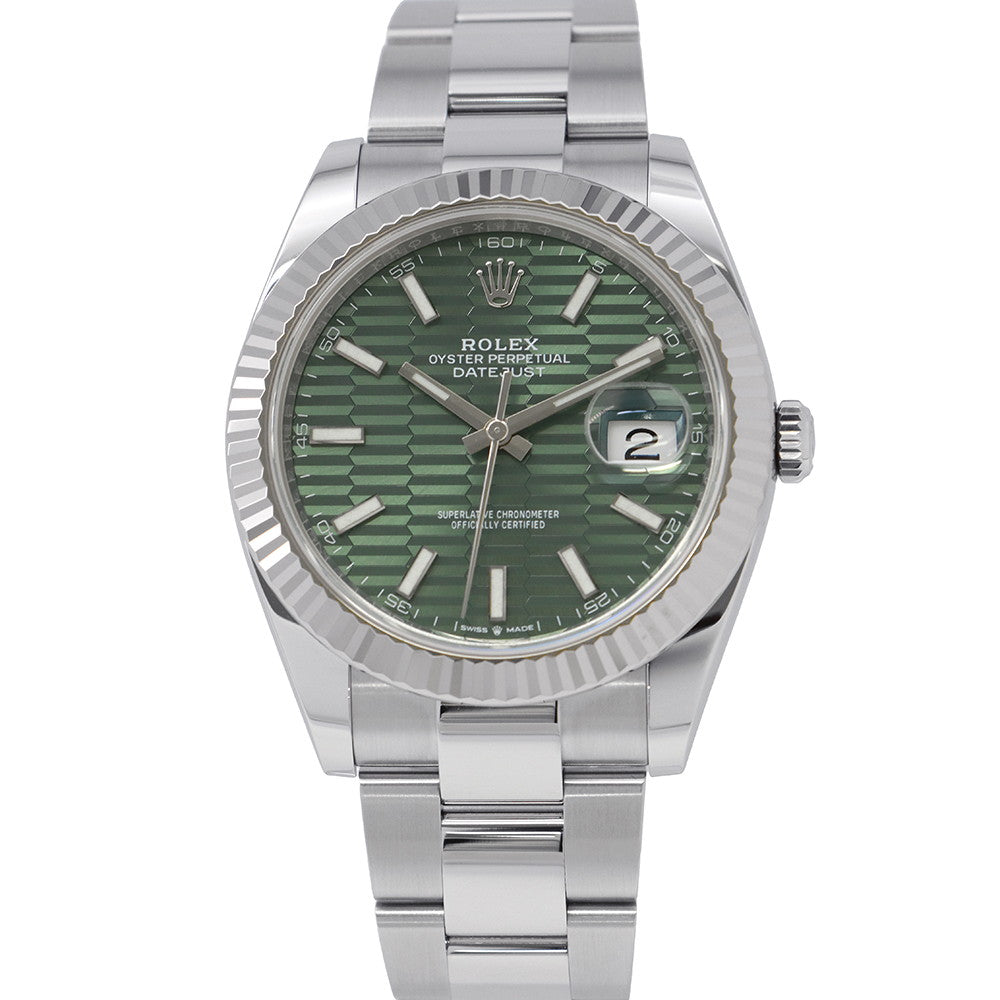 ROLEX Datejust W41mm Stainless Steel K18WG Mint Green Dial126334