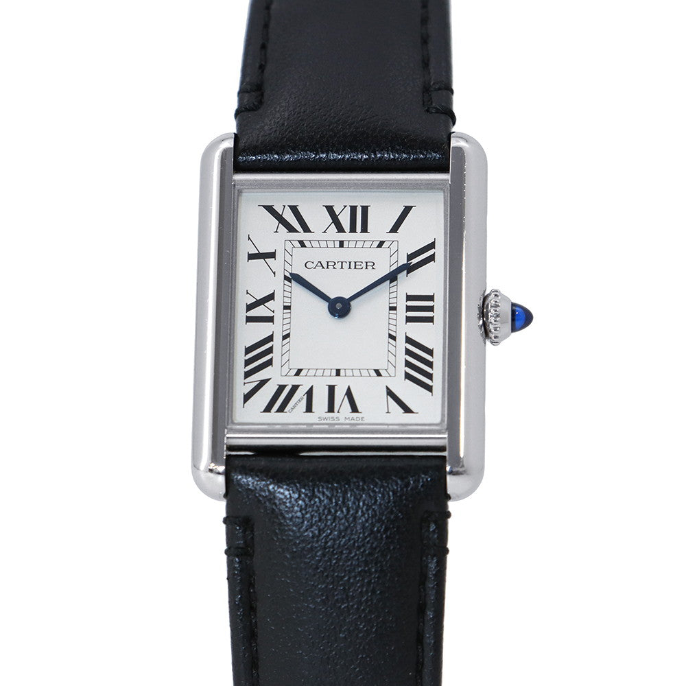 CARTIER tank mast LM H33.7mm×W25.5mm Stainless Steel Leather Silver DialWSTA0059