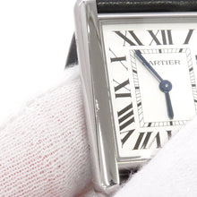 将图像加载到图库查看器中，CARTIER tank mast LM H33.7mm×W25.5mm Stainless Steel Leather Silver DialWSTA0059
