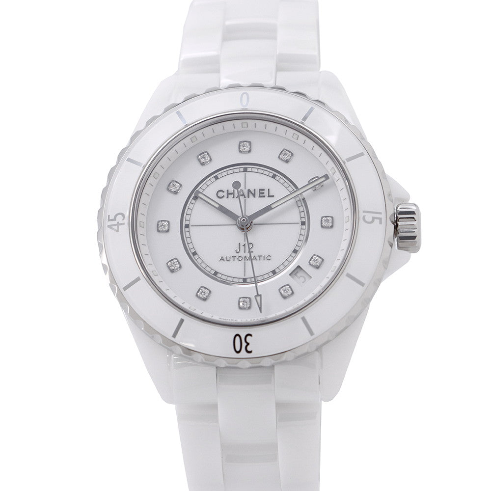 CHANEL J12 W38mm Stainless Steel Ceramic WhiteLacquer DialH5705