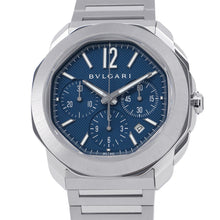 将图像加载到图库查看器中，BVLGARI Octo Roma watch W42mm Stainless Steel Blue Dial103829
