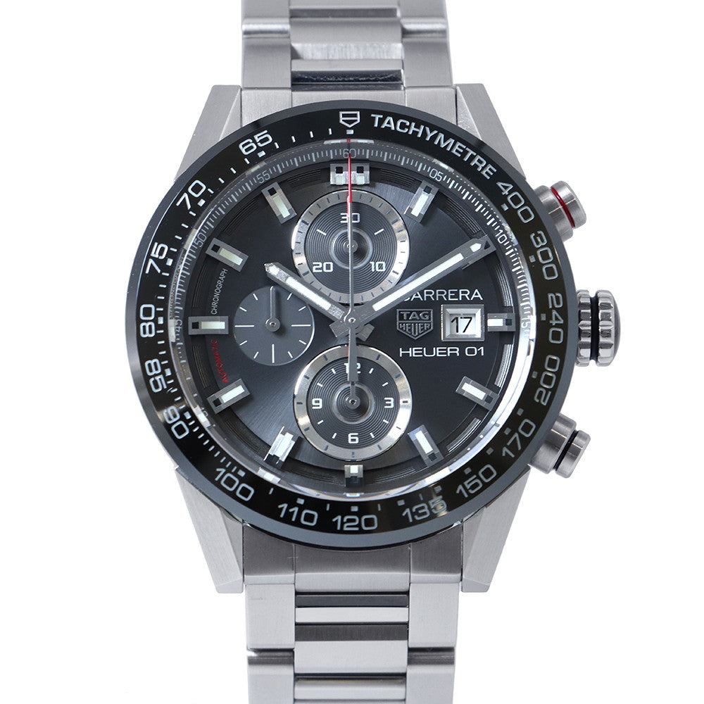 TAG HEUER Carrera Caliber 01 W43mm Stainless Steel Gray DialCAR201W