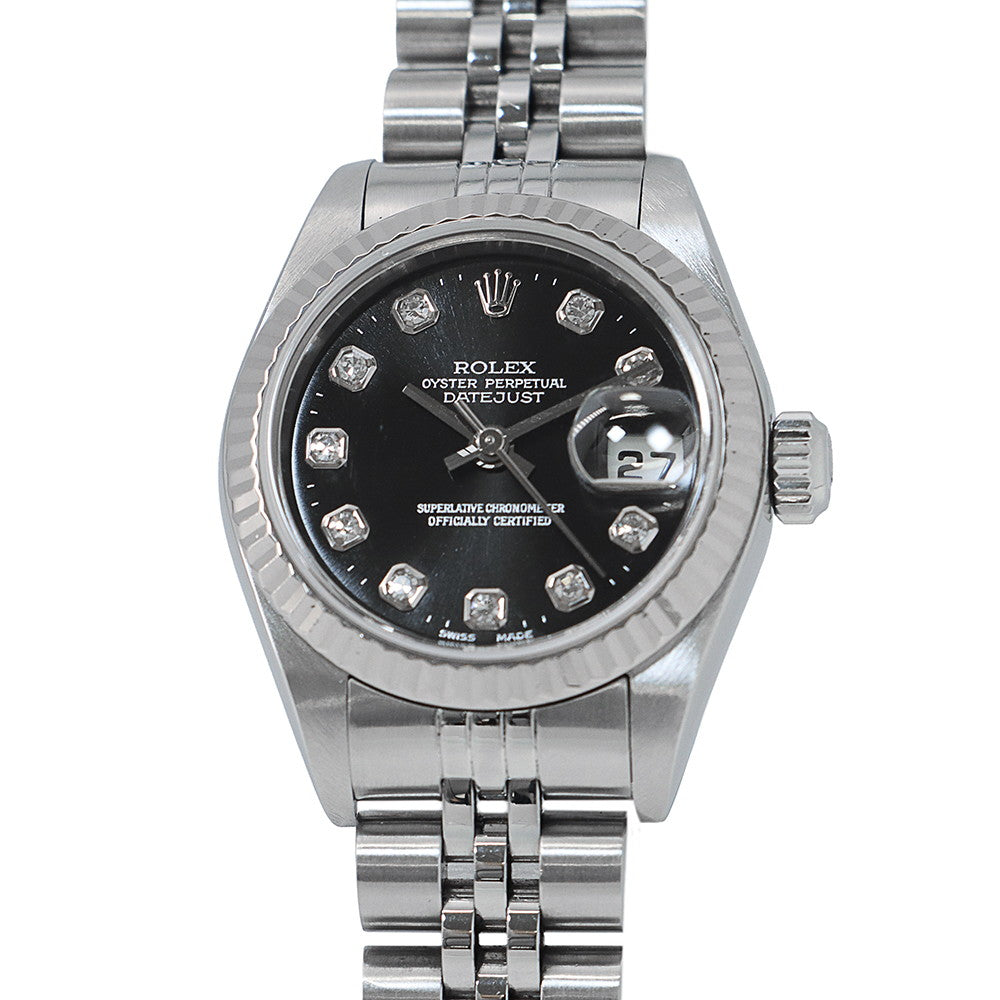 ROLEX Datejust W26mm Stainless Steel K18WG Black Dial79174G