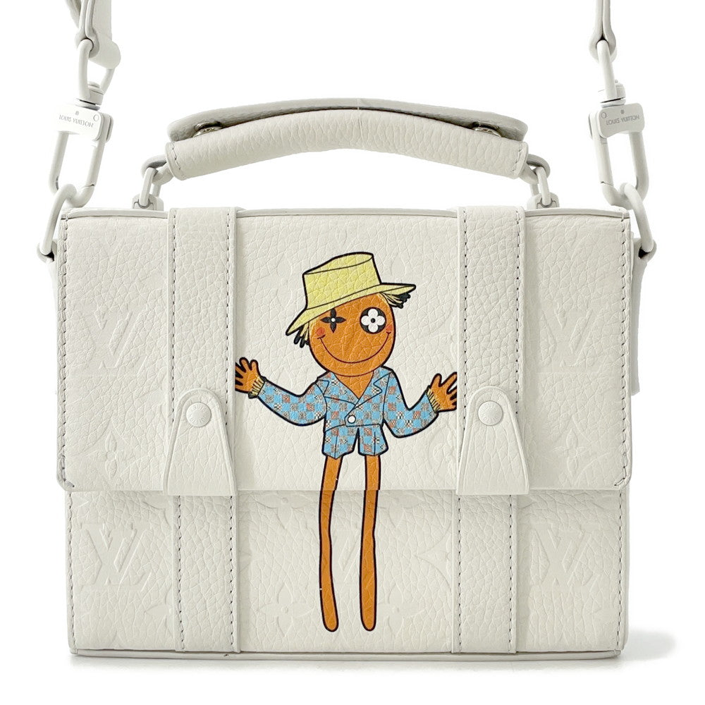 LOUIS VUITTON Flap Soft Trunk Messenger WhiteM57407 Taurillon Leather