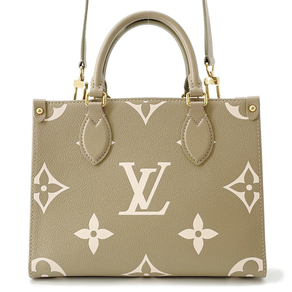 LOUIS VUITTON Onthego khaki cremeM46647 Monogram Empreinte Leather Size PM