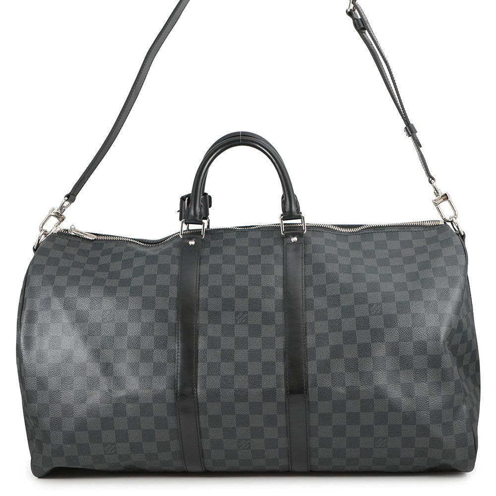 LOUIS VUITTON Keepall Bandouliere NoirN41413 Damier Graphite Size 55