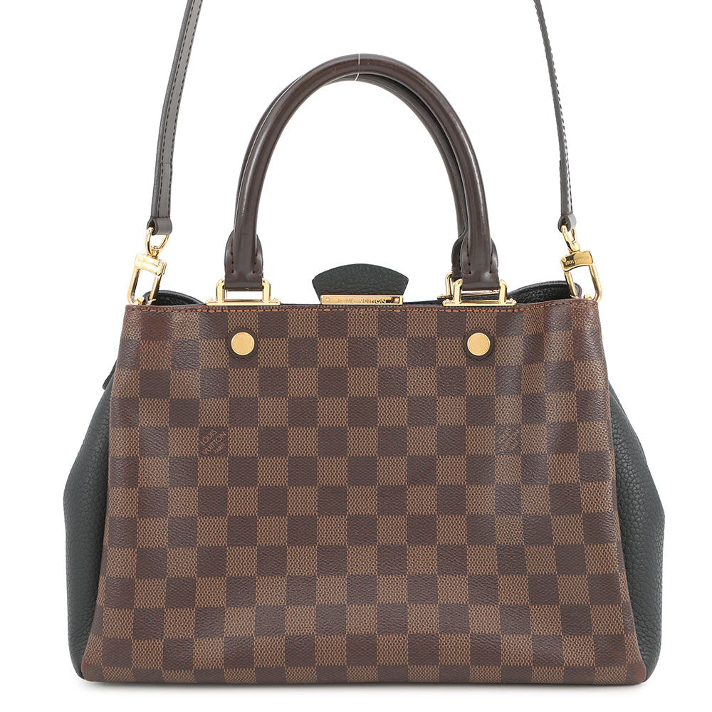LOUIS VUITTON Brittany NoirN41673 Damier Ebene Canvas Taurillon Leather