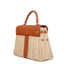 Load image into Gallery viewer, HERMES Kelly Picnic Natural/Fauve Rattan Barenia Leather Size 35
