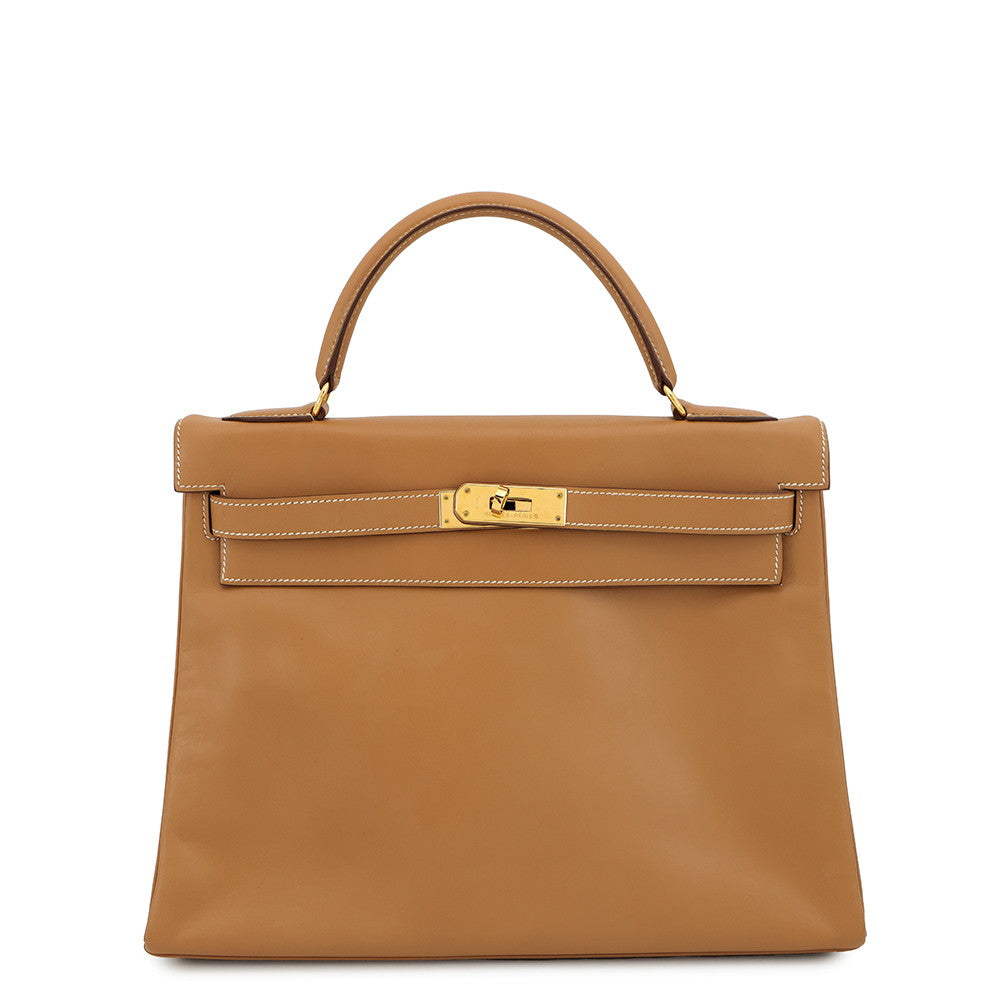 HERMES Kelly Retourne Natural Chamonix Leather Size 32