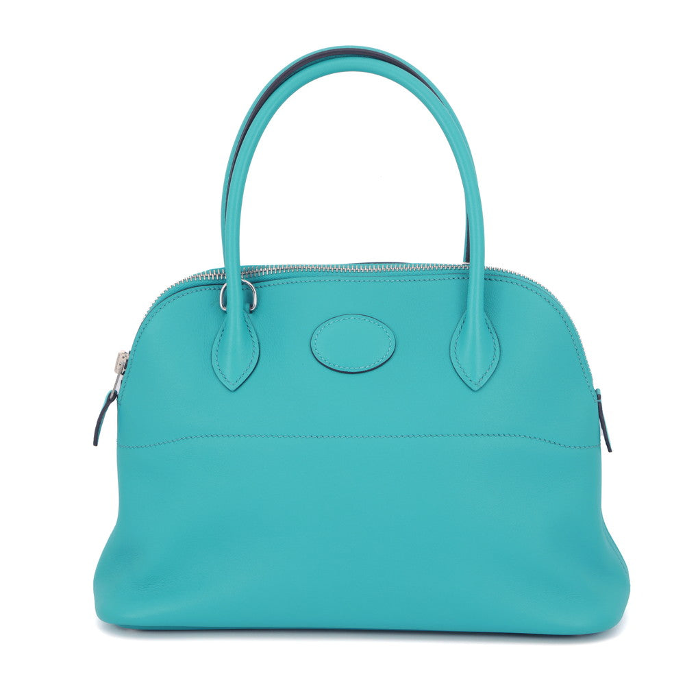 HERMES Bolide Blue Paon Swift Leather Size 27