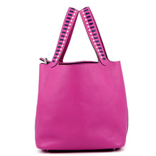 Load image into Gallery viewer, HERMES Picotin Lock Tresage de Cuir Magnolia/Blue Saphir/Craie Epsom Size MM
