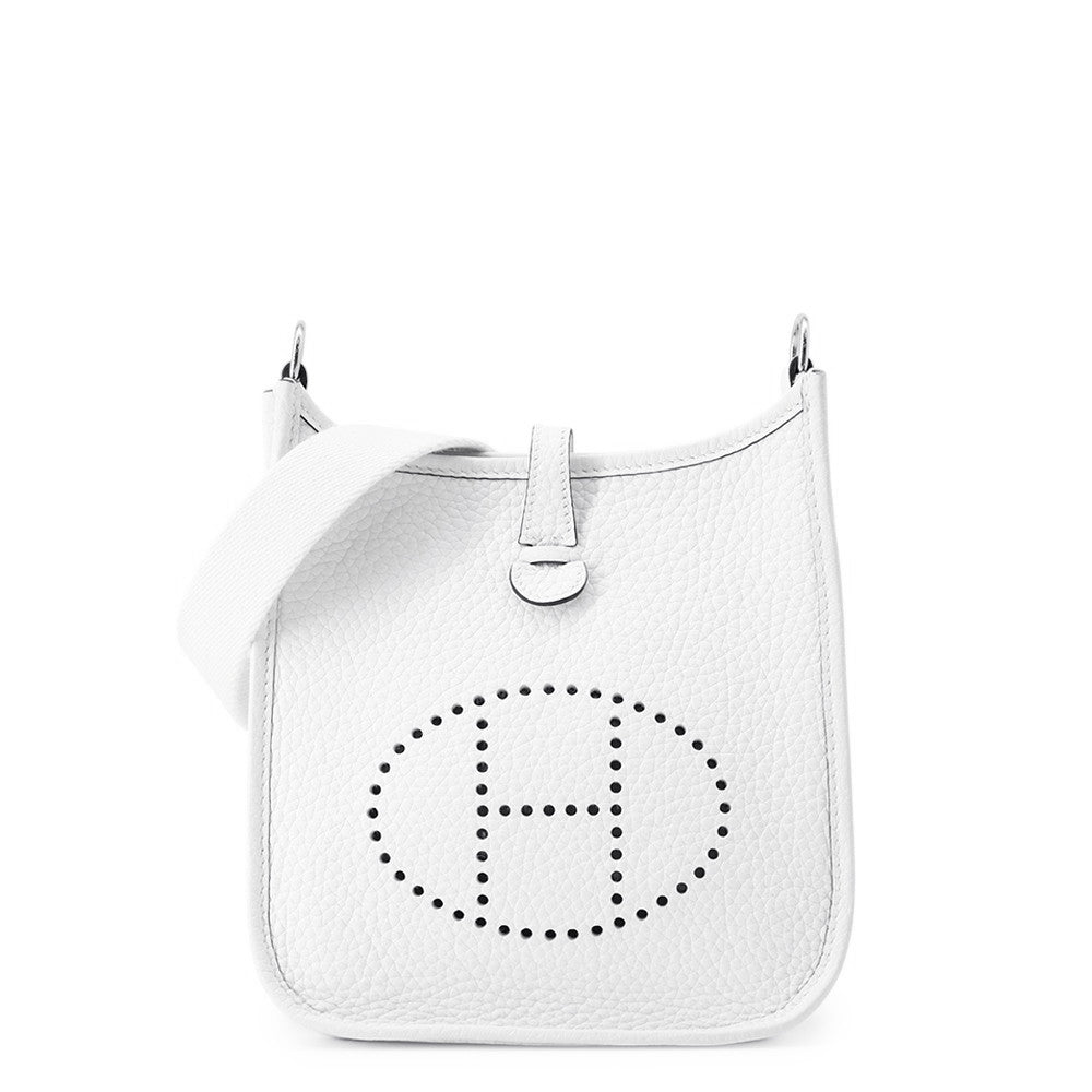HERMES Evelyne Long New White Taurillon Clemence Size TPM