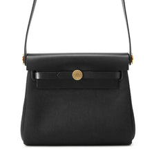 Load image into Gallery viewer, HERMES Herbag zip Black Toile Military Vache Hunter Leather Size Mini
