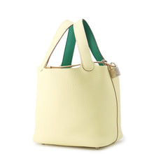 将图像加载到图库查看器中，HERMES Picotin Lock Eclat Jaune Milton/Vert Vertigo Taurillon Clemence Swift Leather Size PM
