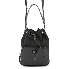 Load image into Gallery viewer, PRADA Re-Nylon Duet Bucket 2-way Bag Black1BH038 Nylon Patent Leather

