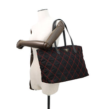 将图像加载到图库查看器中，PRADA Tote Bag Black1BG085 Nylon Saffiano LeatherLeather

