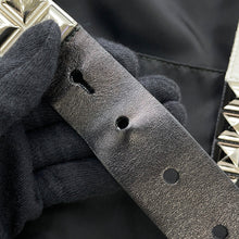 将图像加载到图库查看器中，PRADA Studded Shoulder Bag Black/White1BD118 Nylon Leather
