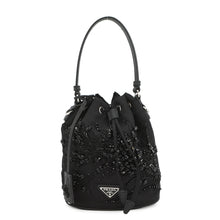 将图像加载到图库查看器中，PRADA Re-Nylon Drawstring BagBag Black1BE067 Nylon Leather Beads
